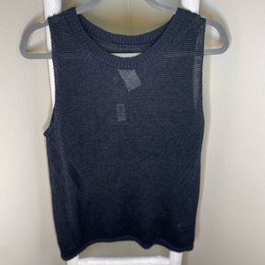 NWT Banana Republic Linen Blend Sweater Tank Black Size L